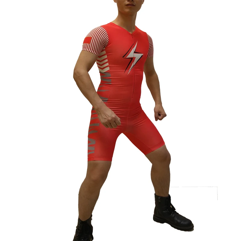 Badiace Lightning Man Tight Fast Running Speedsuit One Piece Sleeveless Suit Track and Field Bodywear Rashguards | Спорт и