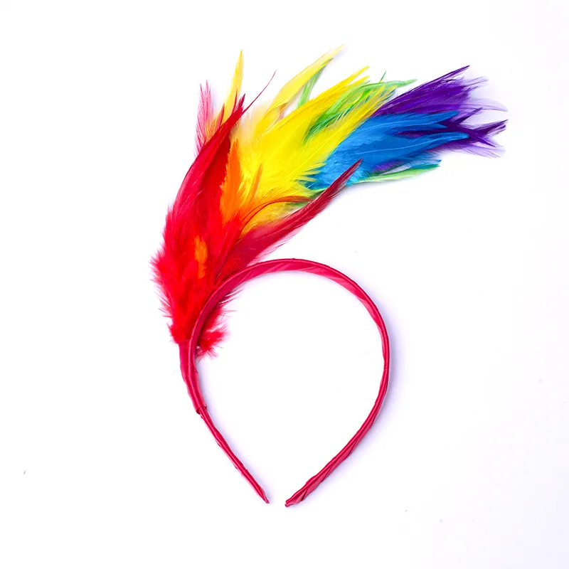 Colorful Новинка; модная повязка для волос с перьями; повязка на голову для девочек; обруч для волос с перьями; вечерние аксессуары для волос для девочек; черные повязки для волос; детские головные уборы - Цвет: Colorful