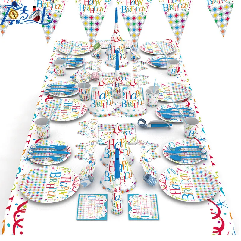 

Ribbon Disposable Tableware Wedding Party Supplies Birthday Theme Set Paper Plate Cups Napkins Gender Reveal Baby Shower Girl