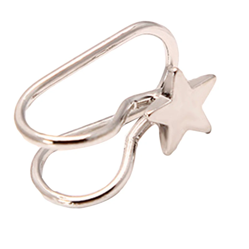 silver style 6 1 шт. винтажные античные серьги-каффы в стиле панк с маленькими цветами, полые амулет зажим, серьги без пирсинга, массивные украшения - Окраска металла: silver style 6