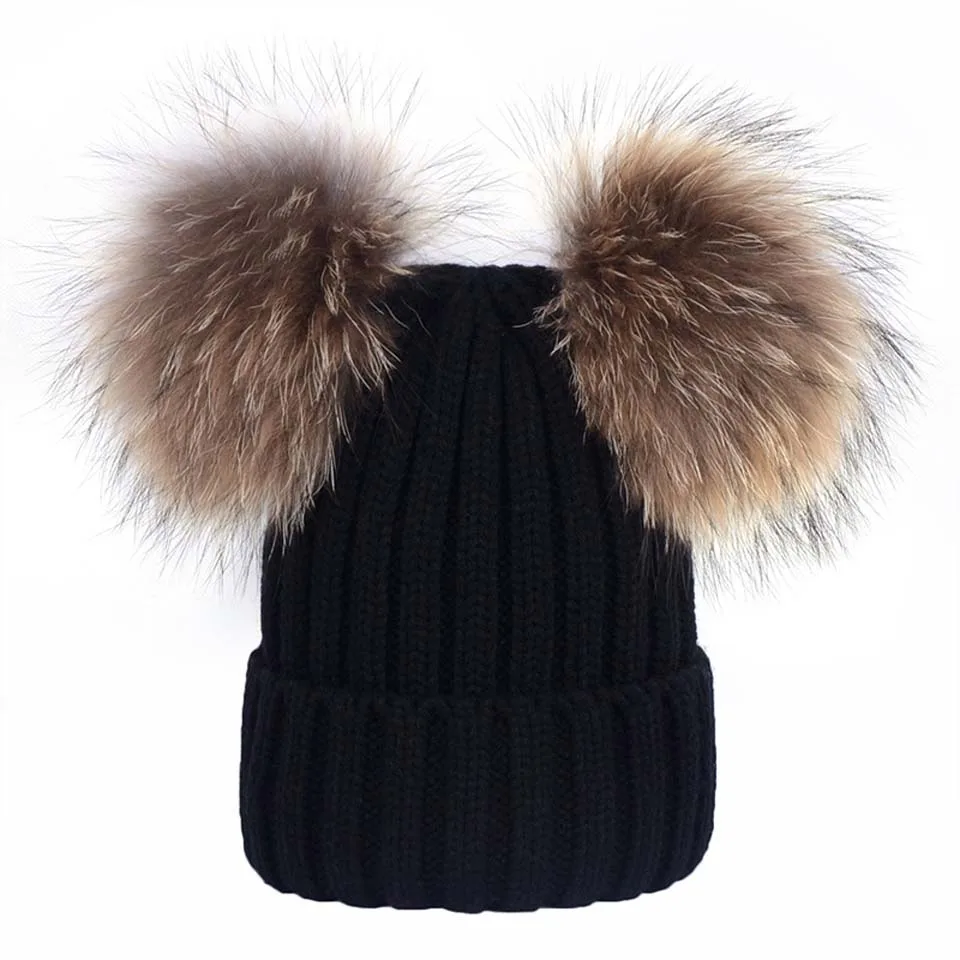 Милая детская шапка для девочек теплая вязаная мамы и дочки Семейные одинаковые