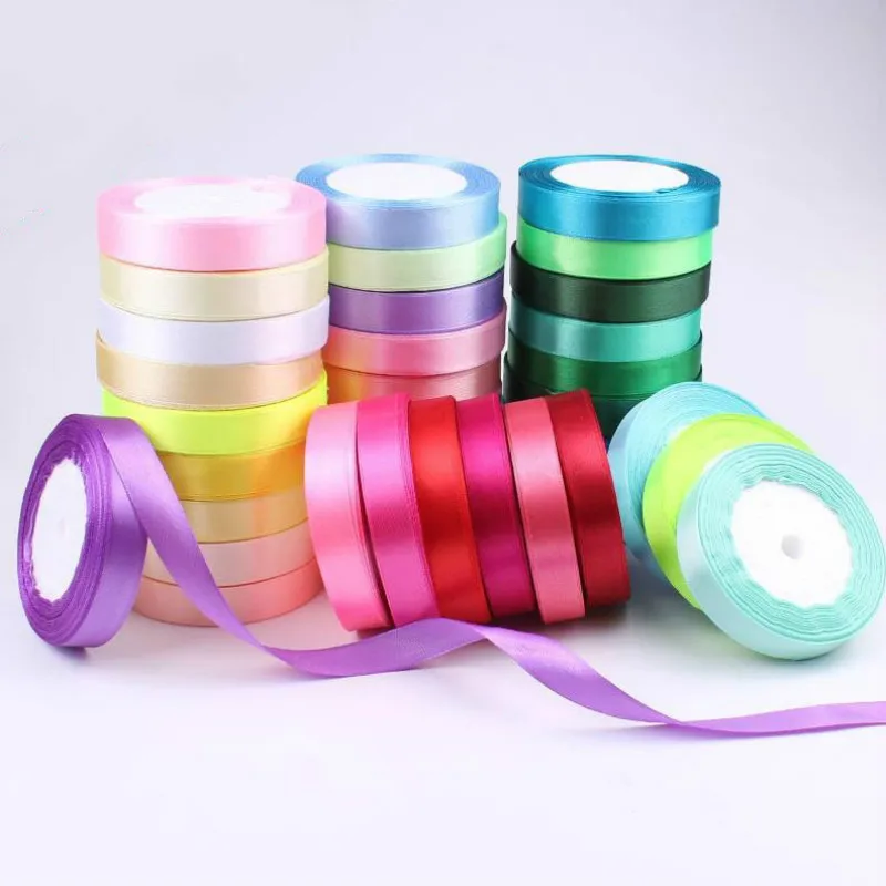 200 yards customize your own logo silk satin ribbon tape printing customized brand name hair bundle's | Дом и сад