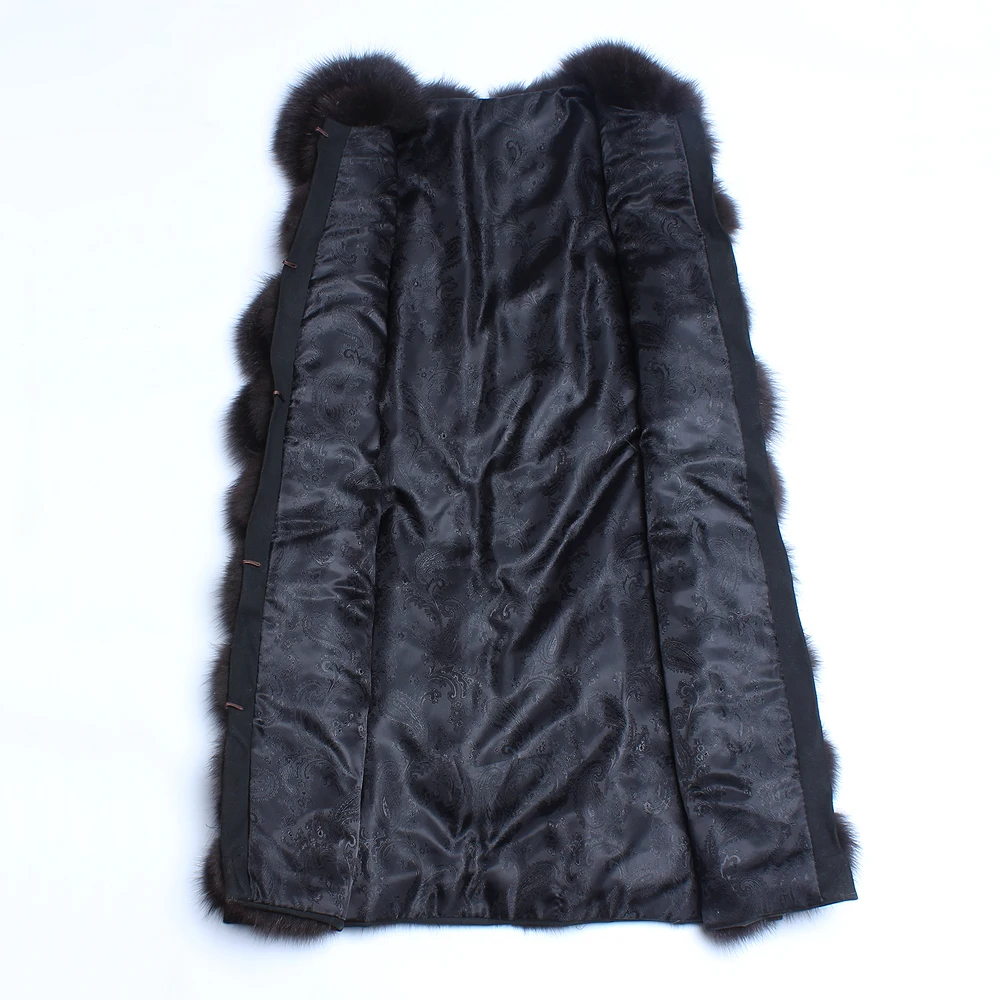 Russia Lady Long Style Real Fox Fur Vest 100%Natural Soft Genuine Winter Fashion Good Quality | Женская одежда