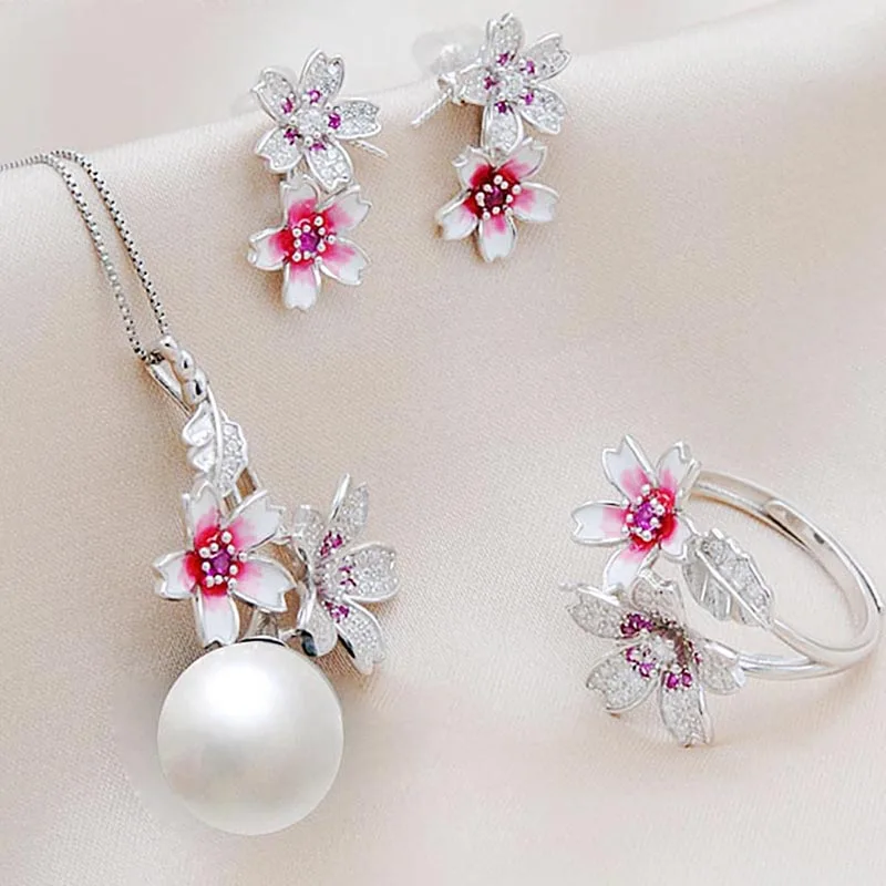 Комплект из кольца и серёг серебра 925 пробы | Украшения аксессуары