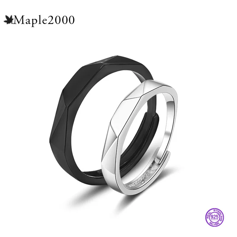 Парные кольца из стерлингового серебра 1 пара Очаровательные простые парные