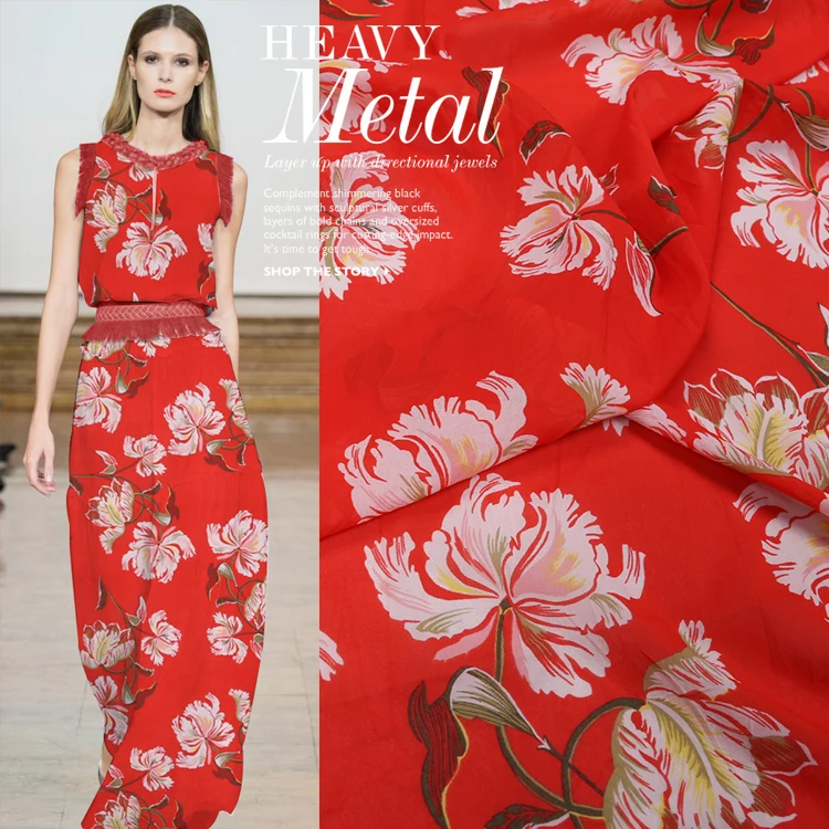 В европейском и американском стиле Сезон Ранняя весна Шелковый жоржет с рисунком