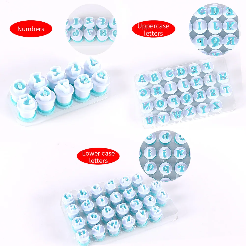 

DIY Upper/Lower case Alphabet Numbers Cookie Cake Birthday Cutter Set Food Grade Plastic Fondant Letter Kitchen Baking Mold