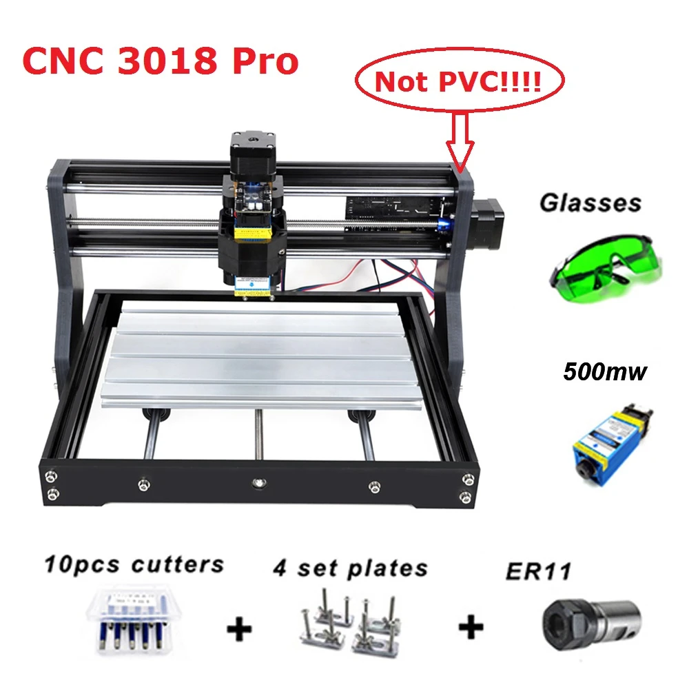 CNC 3018 PRO лазерный гравированное дерево фрезерный станок с ЧПУ GRBL ER11 Хобби DIY гравировальный станок для дерева PCB ПВХ Мини CNC3018 гравер
