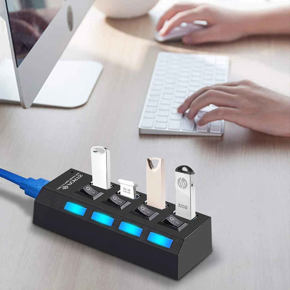 Usb хаб USB 3 0 концентратор сплиттер многопортовый с адаптером питания несколько