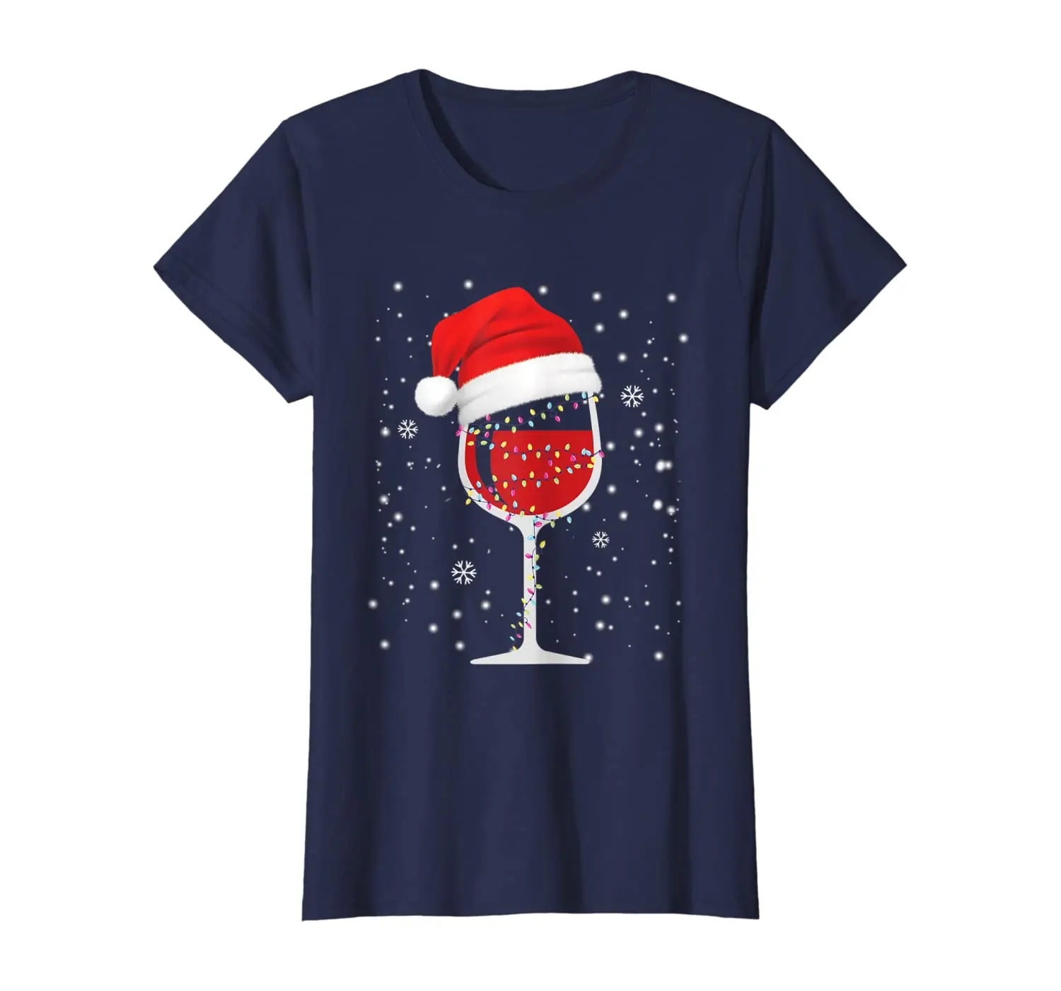 

Christmas Wine Glass Santa Hat Funny T-Shirt New Arrivals Summer Cool Women Tee 2020 Breathable All Cotton Short Sleeve T Shirt
