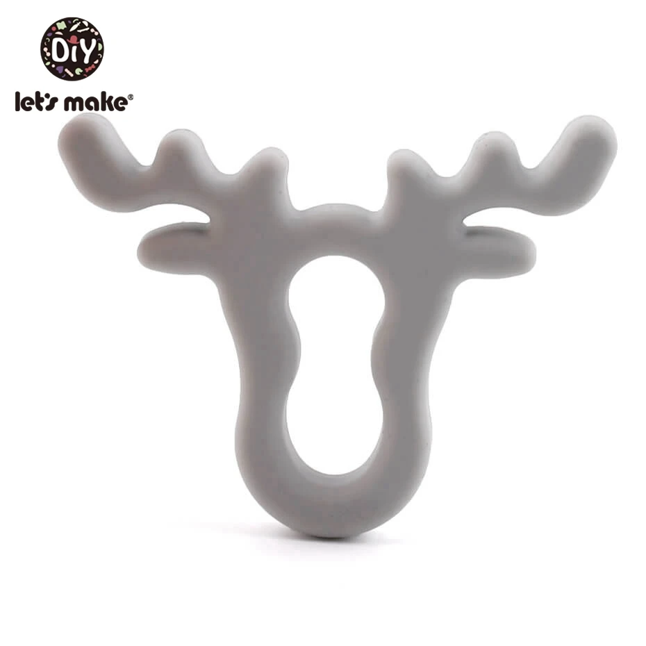 Gray Deer 1 шт. силиконовый Прорезыватель для зубов Bambi Sika олень сенсорная игрушка для новорожденного ребенка аксессуары для ухода за ребенком органический Прорезыватель для зубов - Цвет: Gray Deer