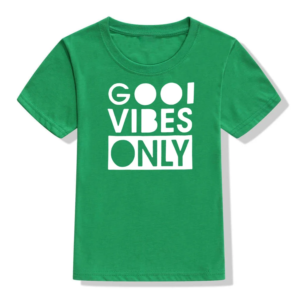 Повседневная детская футболка Gool Vibes Only Забавные футболки с буквенным принтом