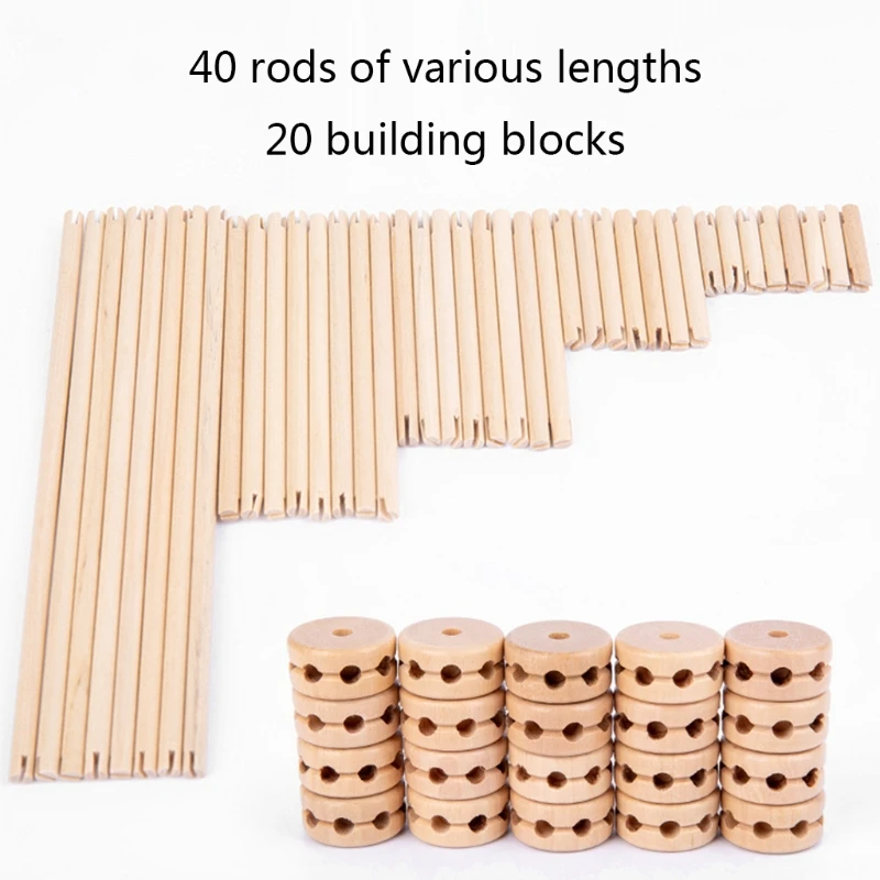 

Wood Sticks Architect 4D Building Blocks Inserted Construction Assembing Bricks Educational Children Toys Kids Gifts