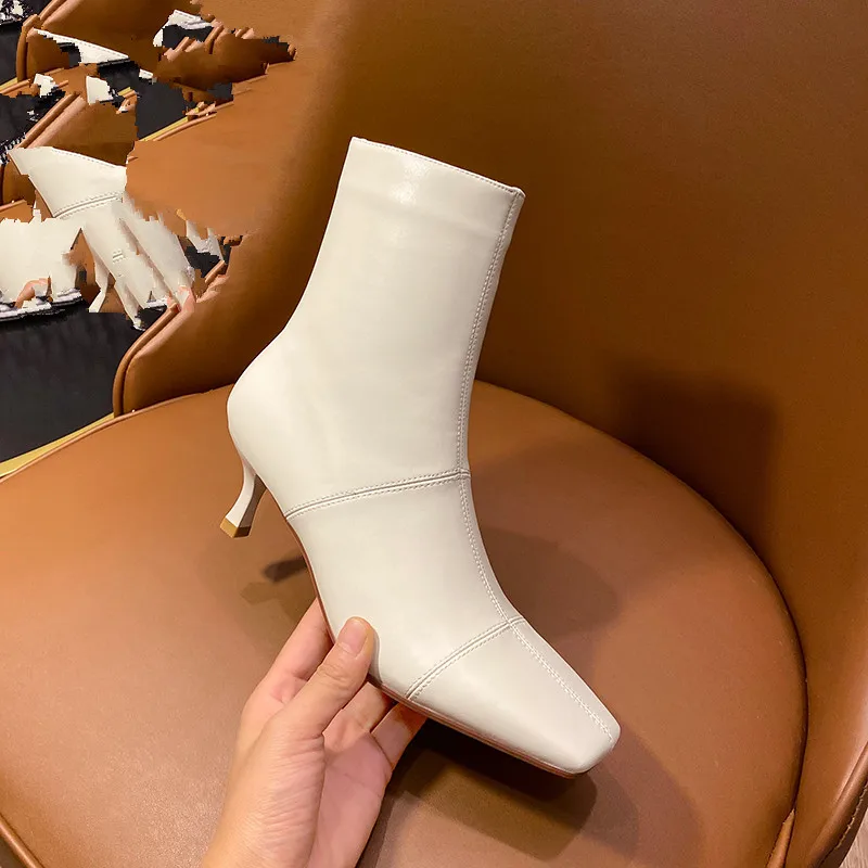 

2020 Newest Night Club women boots Sexy Women dress Shoes Woman Genuine Leather Zipper High Heels Boots woman Concise