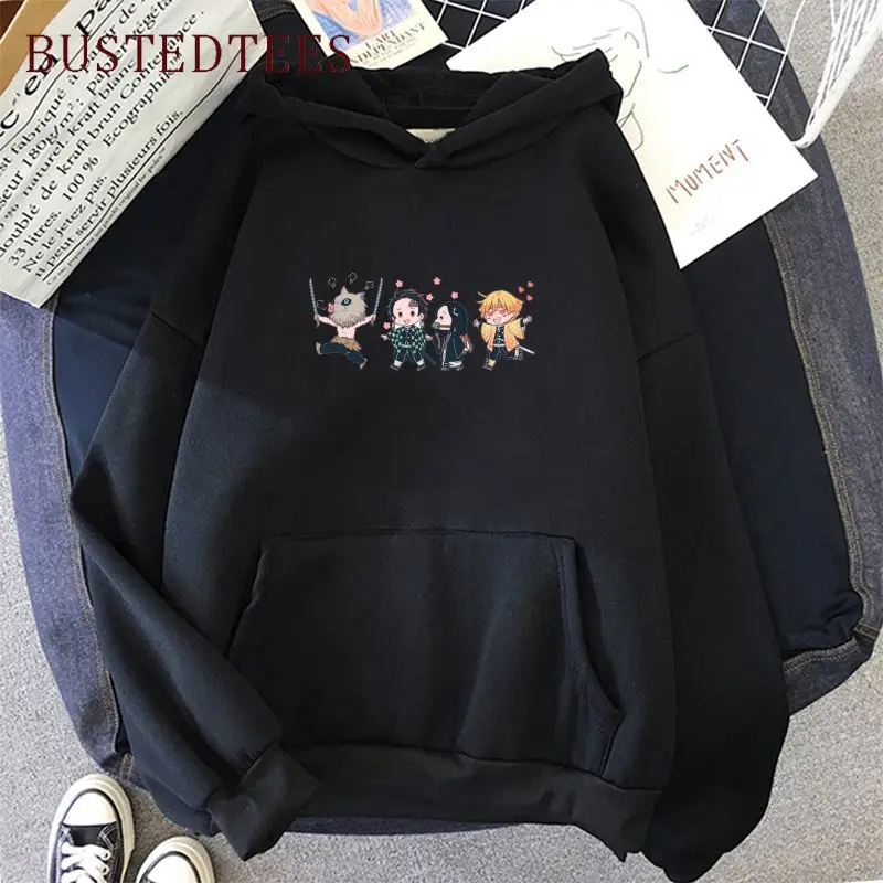 

Demon Slayer Kimetsu No Yaiba Women's Clothing 2021 Streetwear Hoodies Anime Tanjiro Kamado Oversize Sweatshirt Hip Hop Pullover