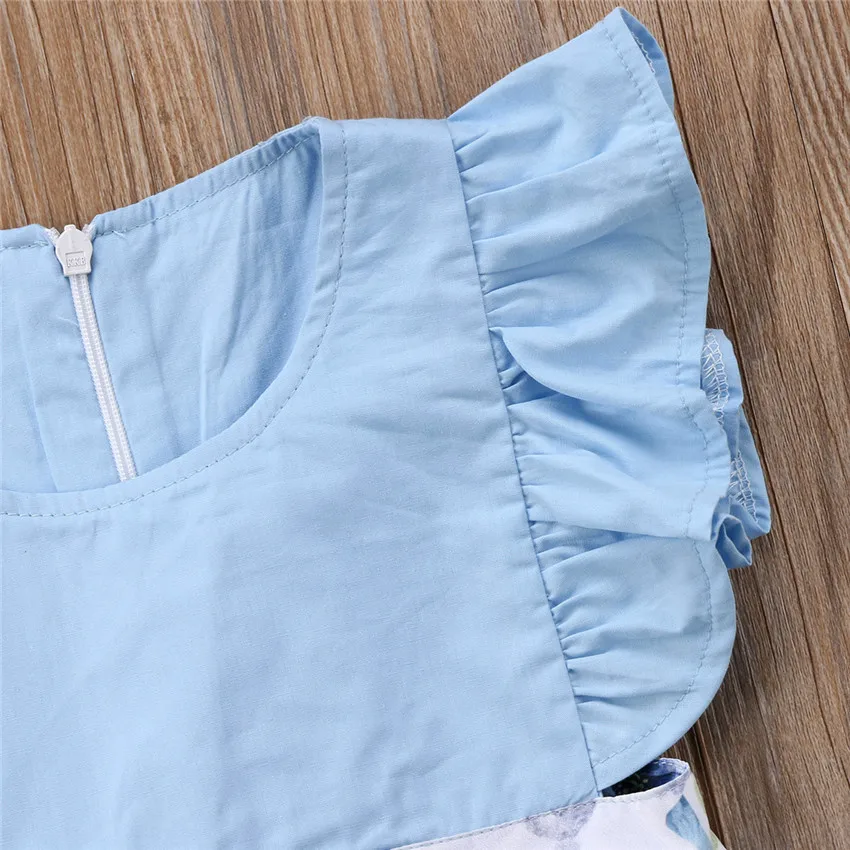 Платье для маленьких девочек без рукавов с цветочным рисунком | Мать и ребенок