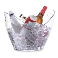 8l transparent ice bucket kitchen wine champagne beer bottle container holder dual layer transparent space saving large capacity