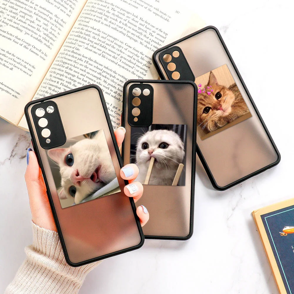 

Cute Cat Painted Case For Huawei Honor 8X Case P30 Pro P40 Lite Hard PC Back Cover Honor 20 10X Lite Nova 5T Y9 Prime 2019 Coque