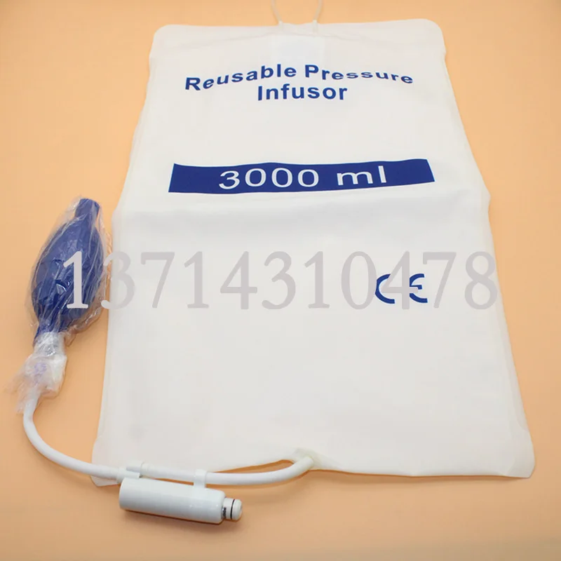 

3000ml Pressure Infusion Bag Single Pipe Pressure Ball and Scale Gauge Surgery Rescue First Aid Blood Transfusion