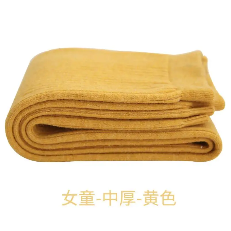 yellow for girls Зимние детские штаны От 0 до 15 лет Детские теплые штаны bew для детей из шерсти ягнёнка, кашемир брюки леггинсы для девочек трикотажные брюки для мальчиков с подкладкой из плюша и шерсти, Штаны штаны - Цвет: yellow for girls