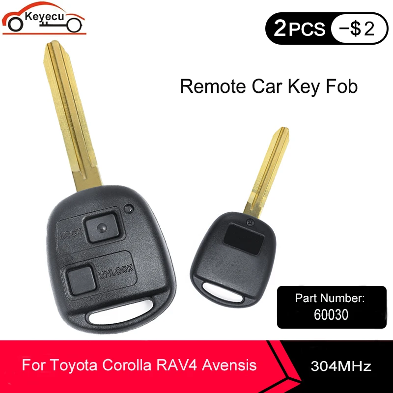 KEYECU Новый дистанционный ключ брелок от машины 304 МГц 4C Чип для Toyota Tarago Avensis RAV4 Corolla