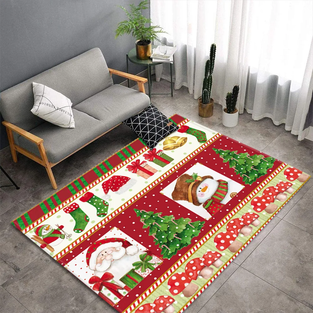

Merry Christmas Home Decoration Large Carpets Non-slip Tatami Mat Bedroom Lving Room Soft Floor Rug Children's Gift Washable mat