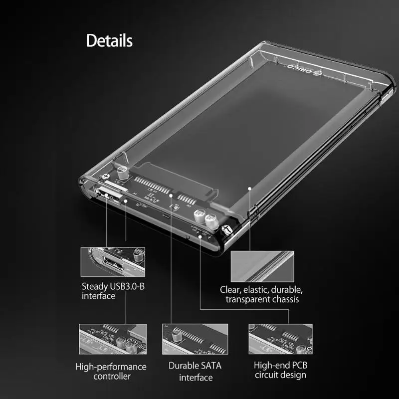 ORICO 2139U3 HDD чехол 2 5 дюймов прозрачный SATA USB 3 0 адаптер внешний жесткий диск Гбит/с 4