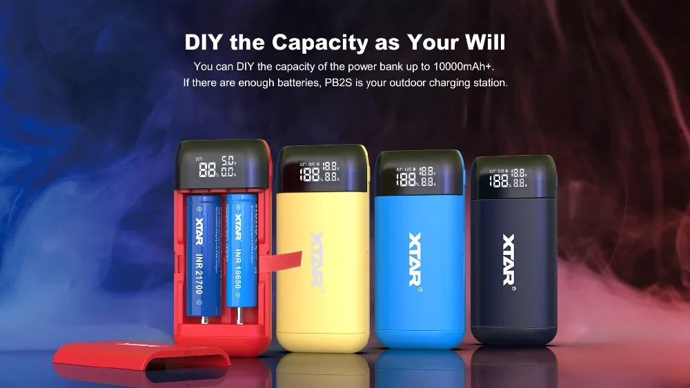 XTAR PB2S внешний аккумулятор 18650 зарядное устройство ЖК-Литий-ионные аккумуляторы USB зарядное устройство Внешний аккумулятор 20700 21700 зарядное устройство для PB2S