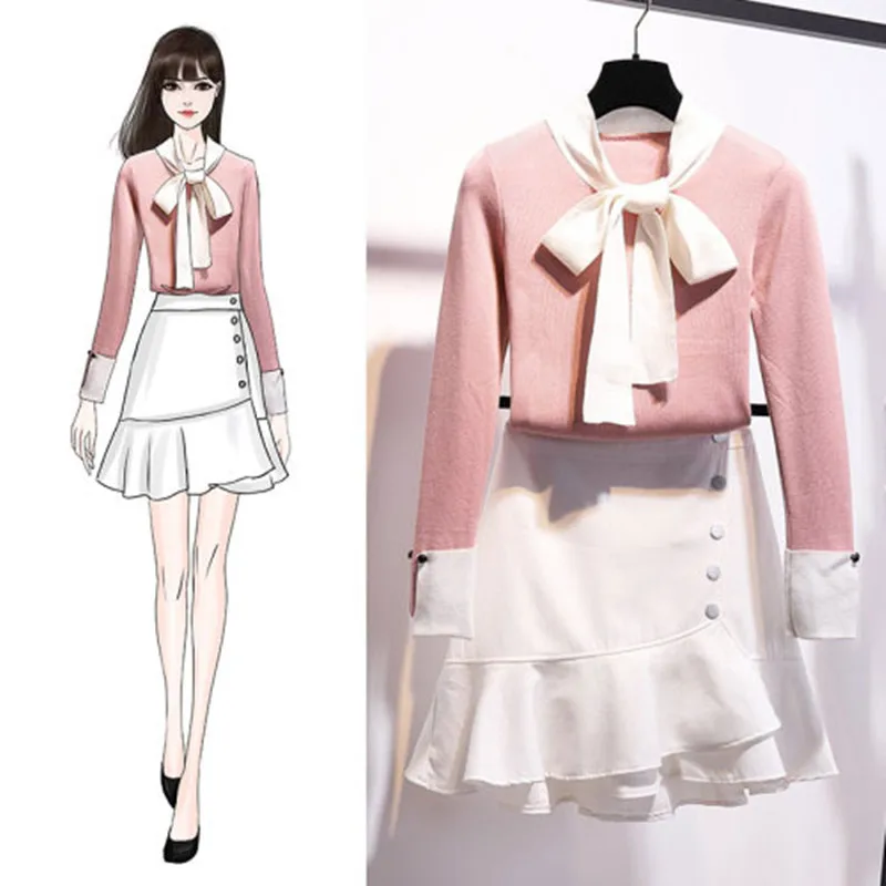 Весна 2020 комплект из 2 предметов вязаный спортивный костюм женский элегантный