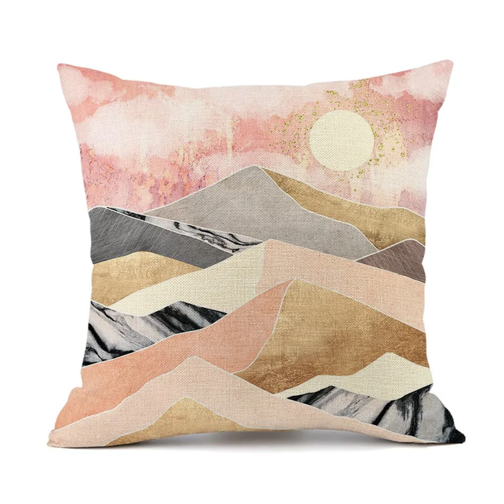 

1pcs Landscape Pattern Pillow Case Home Sofa Decorative Pillow Case Cover 45x45cm Linen Comfortable