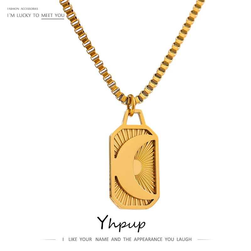 Женское колье из нержавеющей стали с подвеской в виде Луны | Украшения и