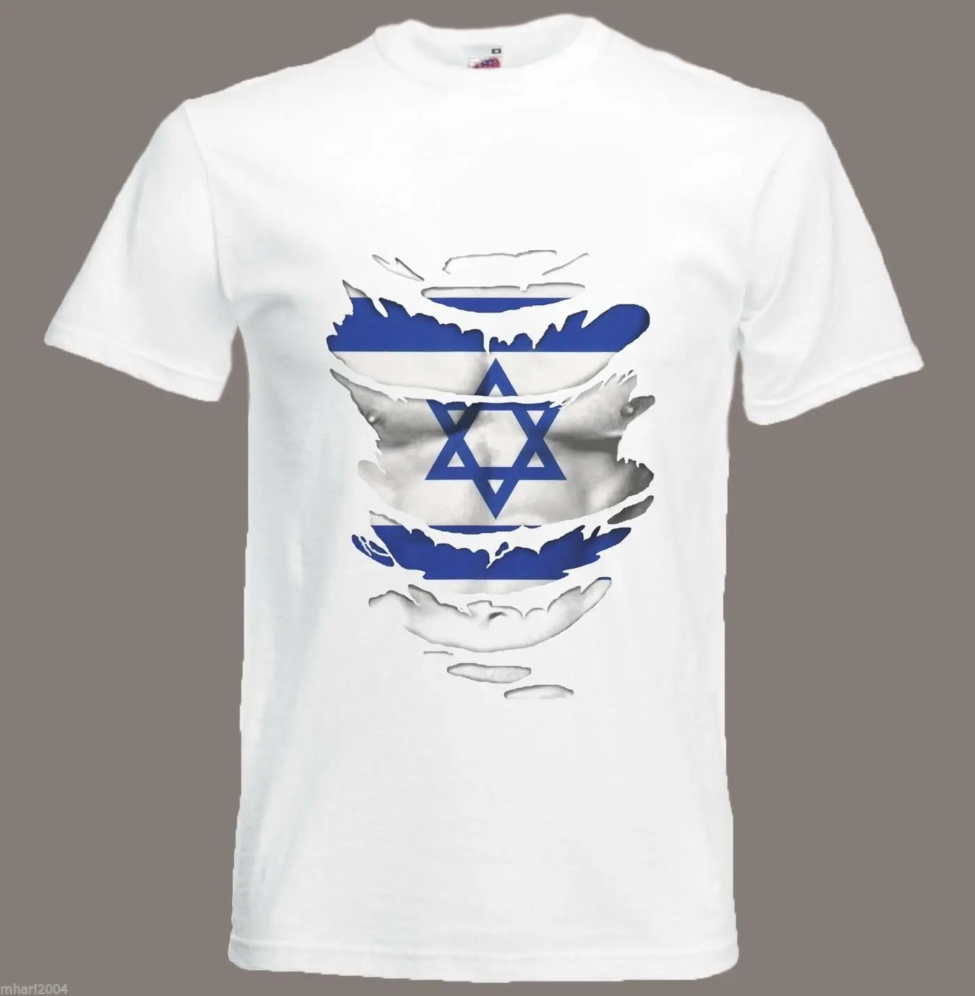 

Israeli Flag Men T-Shirt see Muscles through Ripped T-Shirt Sizes S - XXXL