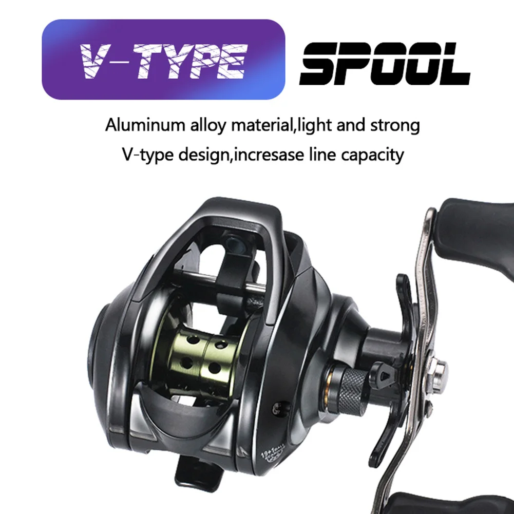 

Right or Left Baitcasting Fishing Reel 19 + 1BB 7.2:1 Trout Fishing Reel Magnetic and Centrifugal Double Brake Carretilha