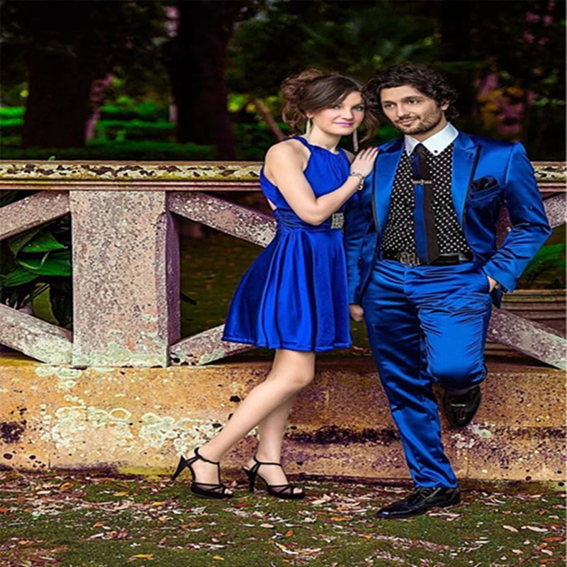 

2021 Hot Selling Royal Blue Shawl Collar Men's Suits 2 Pieces High Quality Bridegroom Wedding Tuxedos Dinner Banquet Wear Blazer