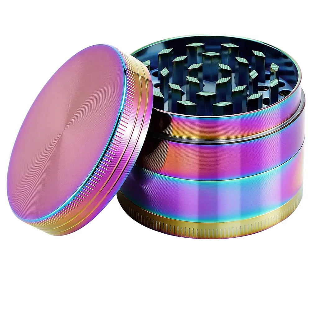 

Herb Spice Grinder 4 Pieces Zinc Alloy Mini Crusher Mill 63/50/40mm Rainbow Color Easy Storage And Carrying Mini Herb Crusher