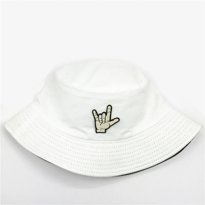 

good gesture embroidery cotton Bucket Hat Fisherman Hat outdoor travel hat Sun Cap Hats for kid men Women 68