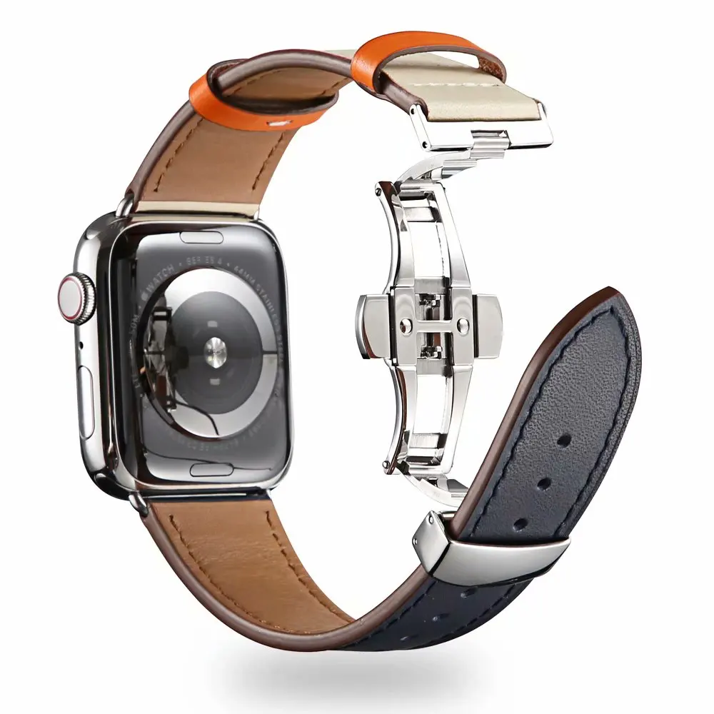 newest Leather loop for iWatch Strap Apple Watch Band Series 5 4/3/2/1 38mm 40mm 42mm 44mm Wrist Braceletseries | Наручные часы