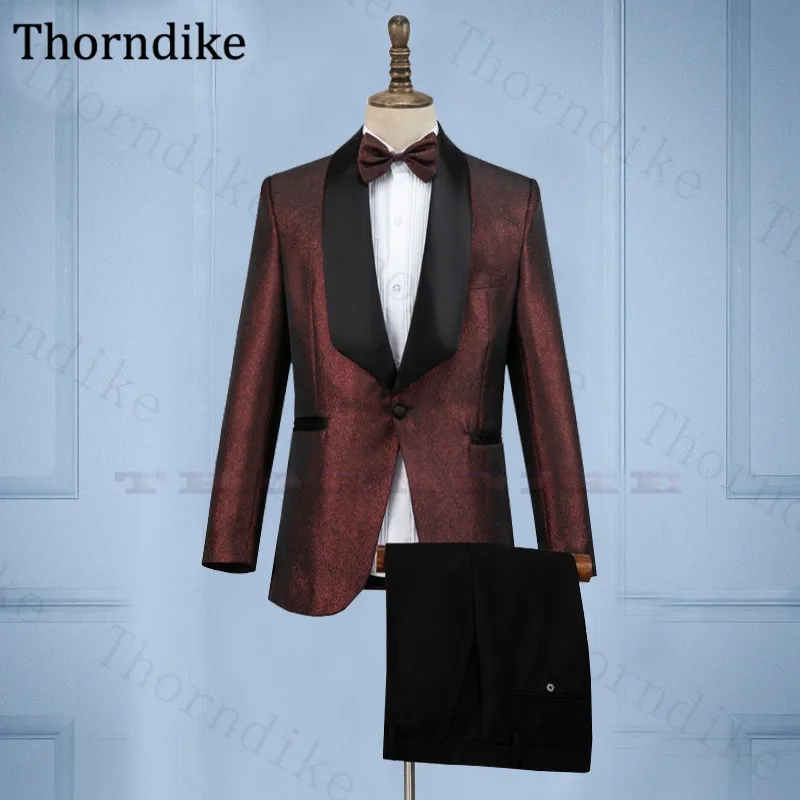Модный мужской костюм Thorndike из 2 предметов однобортный смокинг с цветочным