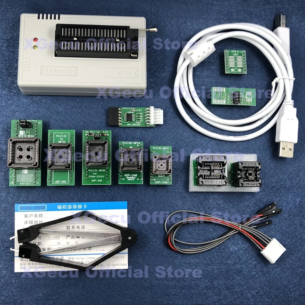 Программатор черный ZIF socket V10.80 XGecu TL866II Plus 16000 + IC SPI Flash NAND EEPROM MCU PIC AVR 10 шт. адаптеров