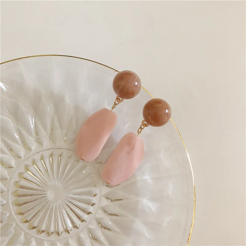 Модные кулоны серьги милые акриловые бусины розовые полимерные геометрические