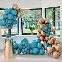 100pcs balloons garland kit birthday aqua blue balloon arch chrome gold globos baby shower wedding party decor supplies