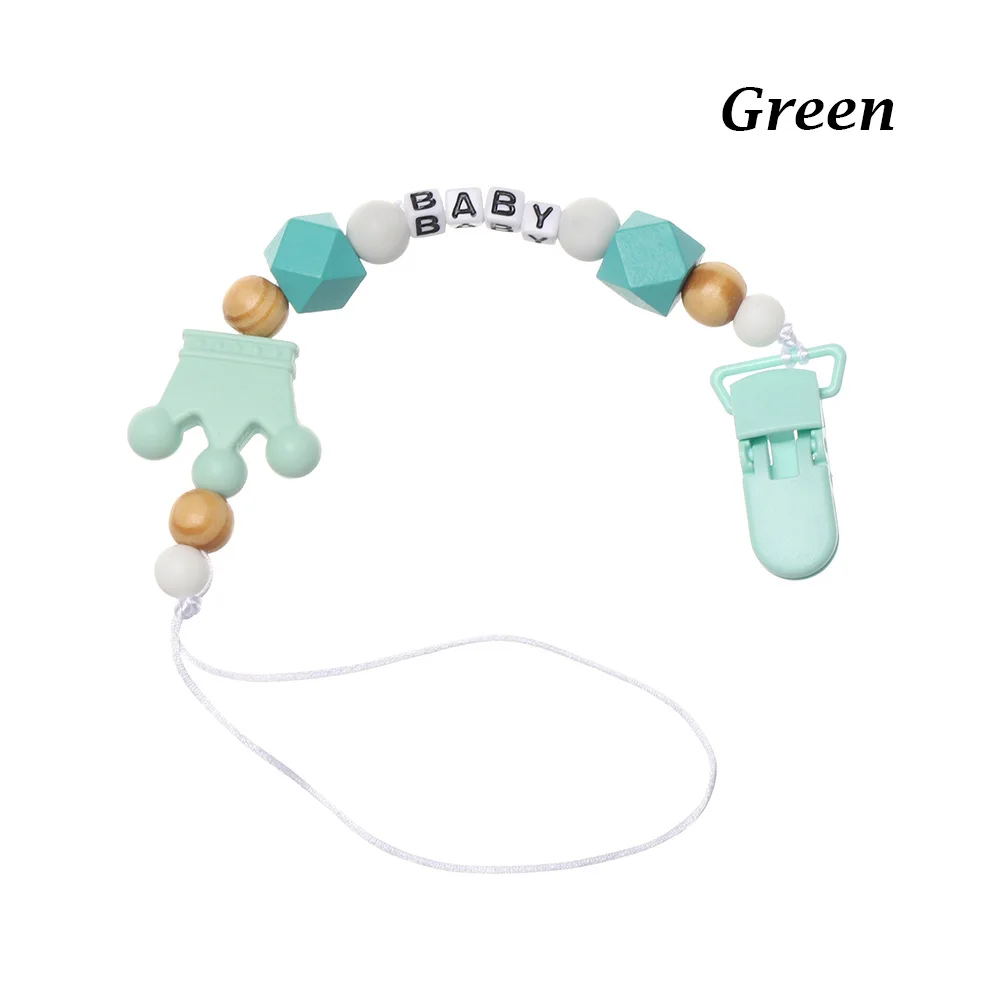 Style 2- green Держатель для соски с бусинами и кристаллами, Детская Соска с зажимом, цепочка для сосков, ремень, металлическая Соска с зажимом, соска с цепочкой - Цвет: Style 2- green