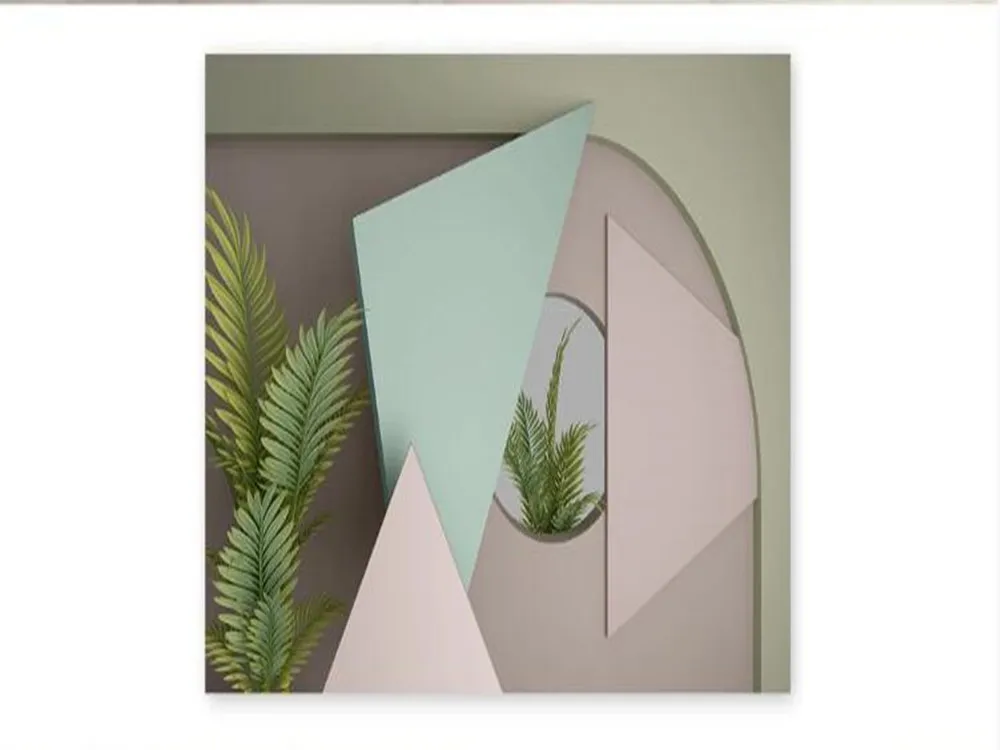

milofi custom large wallpaper mural 3d simple geometric green leaf TV background wall decoration painting