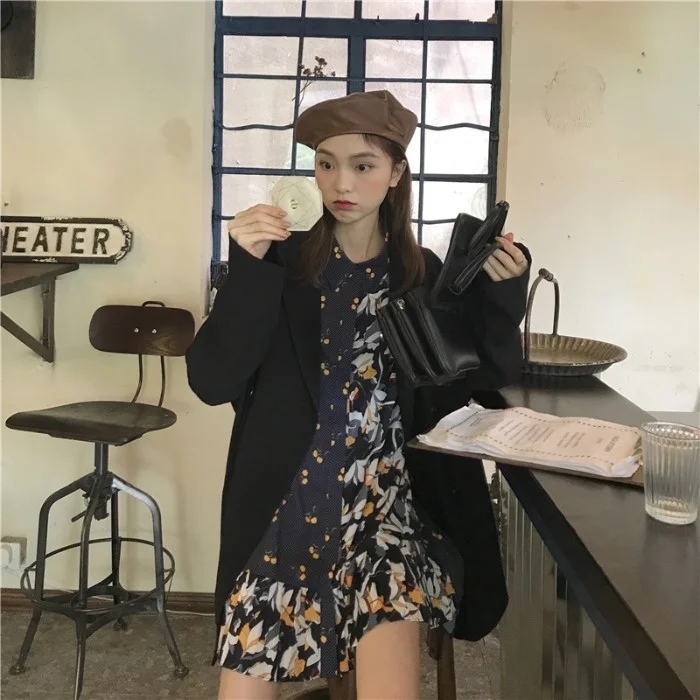 Женские костюмы рубашка с длинным рукавом и цветочным принтом |