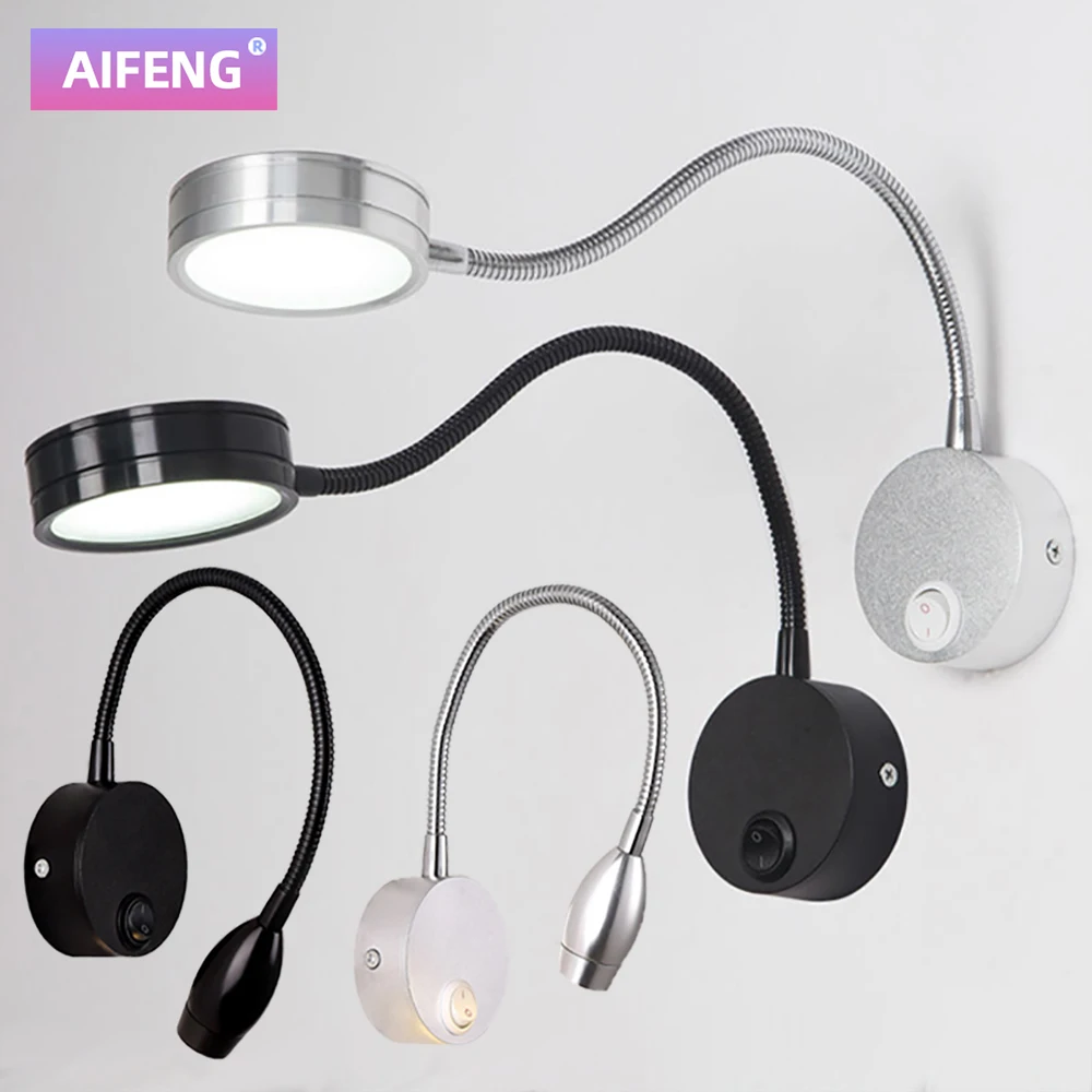 

AIFENG Bedside Working Study Reading Lamp Wall Lamp Sconces 6W LED Book Lamp Wall Night Light Fixtures Spot LED Night Light