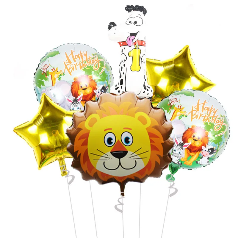 

6 шт/камуфляж джунгли тематическая вечеринка на день рождения воздушные шары в виде животных 0-9 Количество животных Комбинации Алюминий Фол...