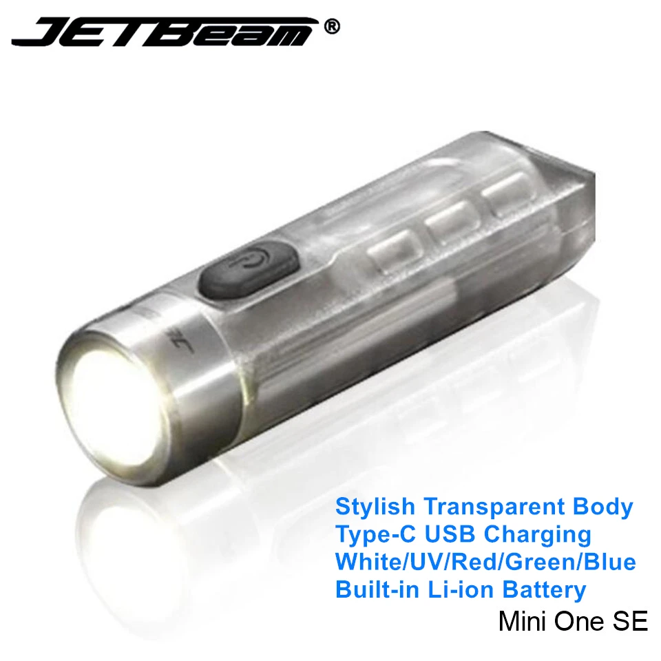 

Миниатюрный перезаряжаемый фонарик Jetbeam с УФ-светодиодной подсветкой, встроенным литий-ионным аккумулятором и USB-зарядкой типа C