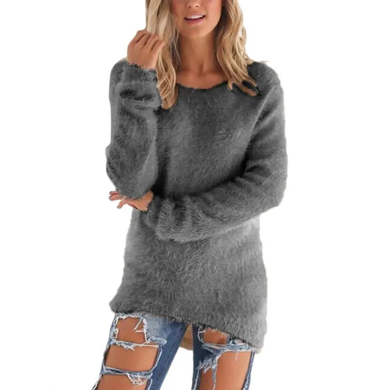 Plue Size Women Sweaters Pullovers Casual Autumn Winter Long Sleeve Solid Pullover Female Tops Knitted Sweater | Женская одежда