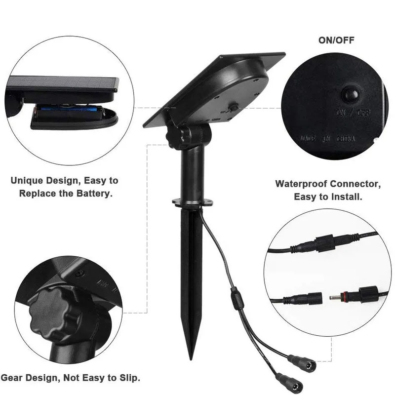 Водонепроницаемый светодиодный фонарь на солнечной батарее IP65 уличное