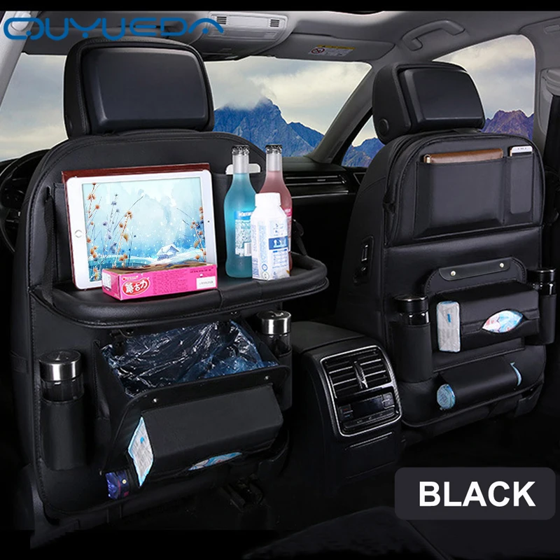Органайзер для заднего сиденья автомобиля и сумка хранения с подносом 9 карманов
